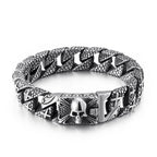 Rock punk skull head stainless steel bracelet - CIVIBUY