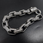 viking bracelet Jewelry Titanium Steel Men's Bracelet silver bracelet for men 9 inch - CIVIBUY