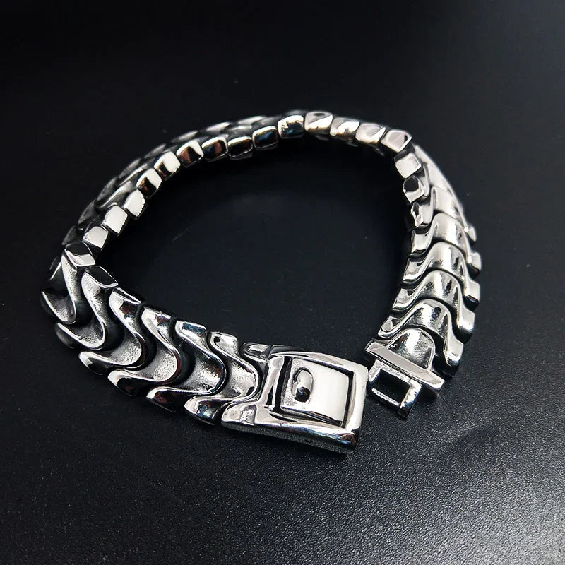 viking bracelet Jewelry cuba Men's Bracelet silver bracelet for men 8.3 inch - CIVIBUY