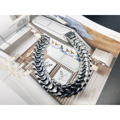 viking bracelet Jewelry cuba Men's Bracelet silver bracelet for men 8.3 inch - CIVIBUY