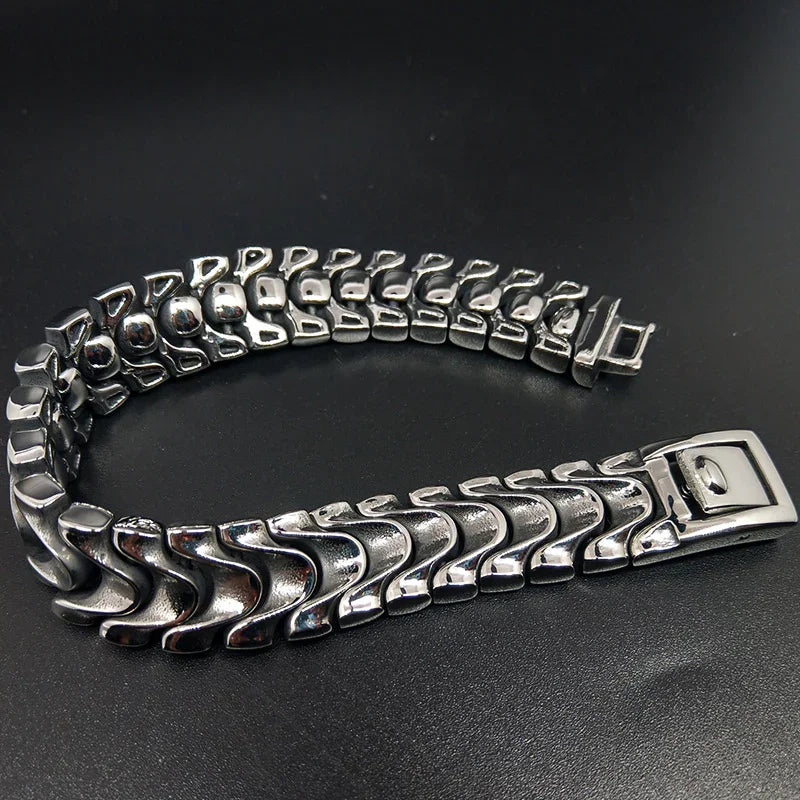 viking bracelet Jewelry cuba Men's Bracelet silver bracelet for men 8.3 inch - CIVIBUY