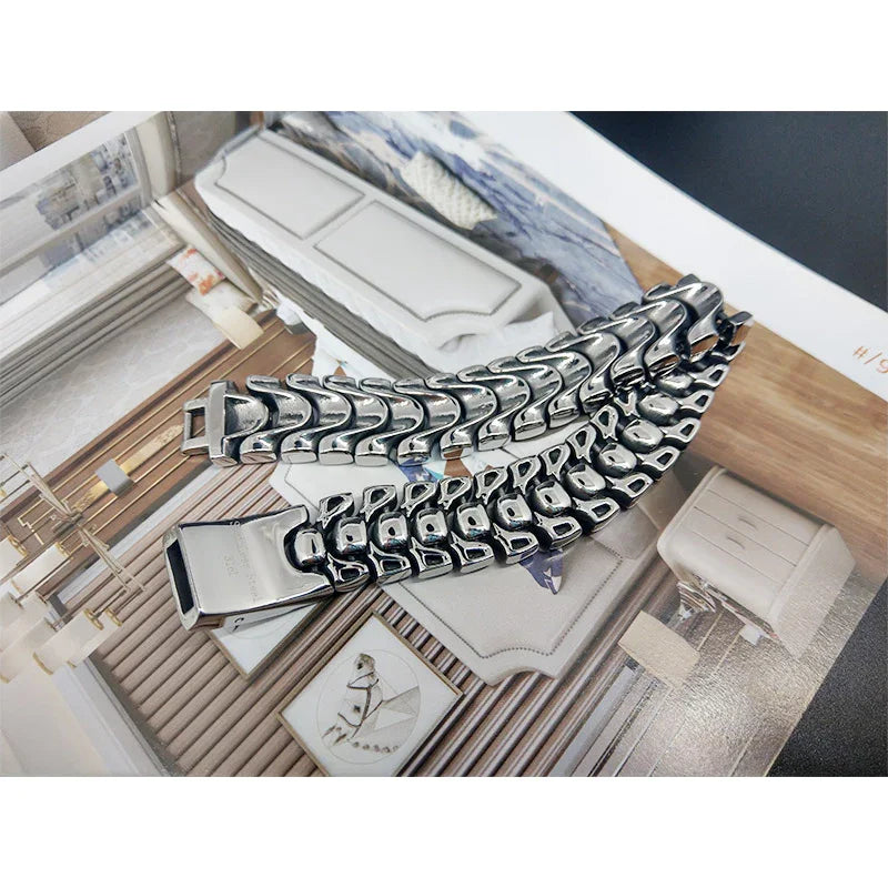 viking bracelet Jewelry cuba Men's Bracelet silver bracelet for men 8.3 inch - CIVIBUY